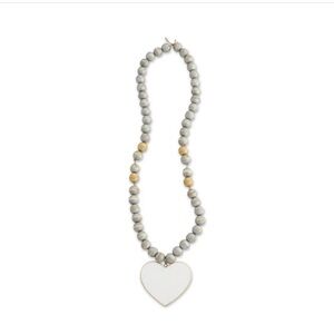 MUD PIE Marble Heart Home Decorative Beads - Silver